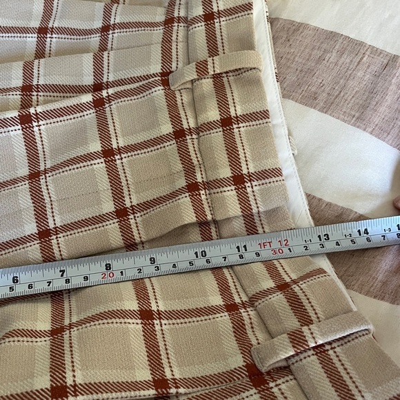 Wilfred Effortless Plaid Pants MARISOL LT BRC Color Cream and Brown Size 4 - Picture 13 of 15
